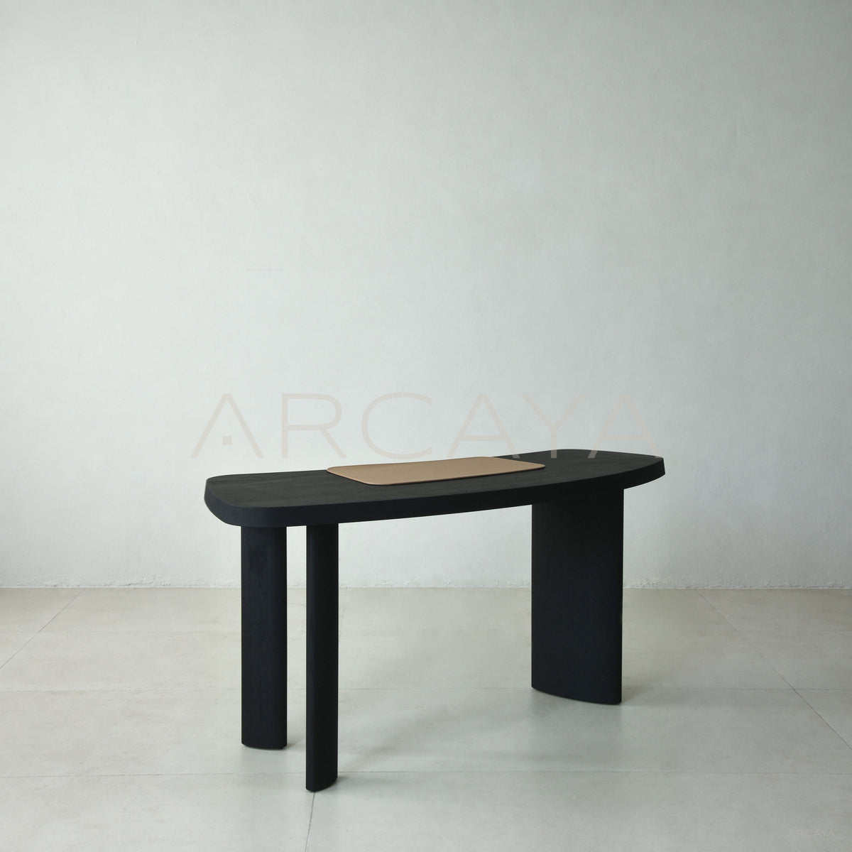 Oak Solid Wood Desk Matte Black Brushed - main
