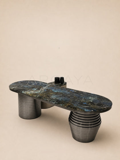 Daze Blue Jade Stone Tea Table Ring Base - scene