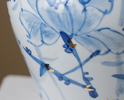 Jingdezhen Blue White Floor Jar Vase - scene