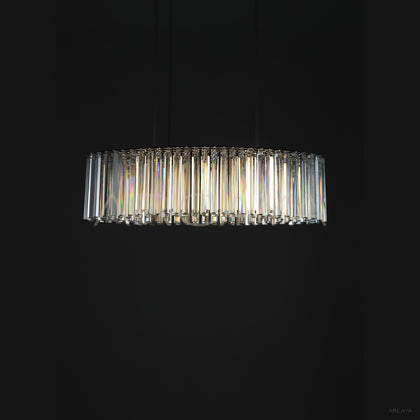 Linear Rectangular Crystal Pendant Light 21720 - scene