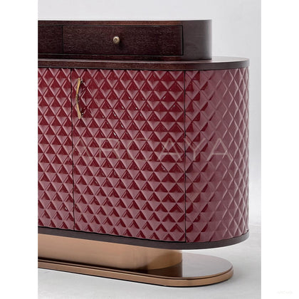 Italian Wine Red Diamond Relief Sideboard - scene