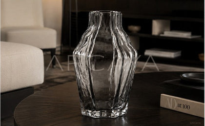 Ribbed Smoked Glass Vase - scene