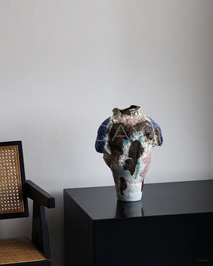Wabi Sabi Abstract Textured Ceramic Vase - scene