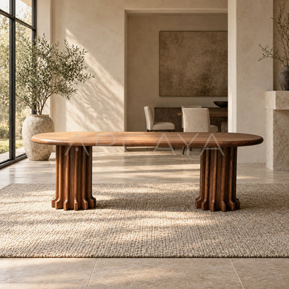 Oak Oval Dining Table - scene