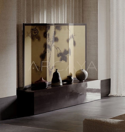 Gold Leaf Chinese Tea Room Folding Screen - scene