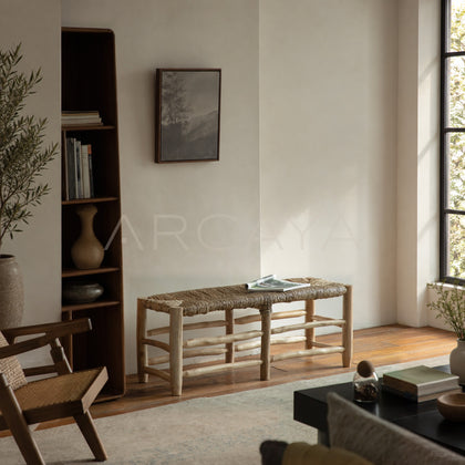Straw Woven Bench - main