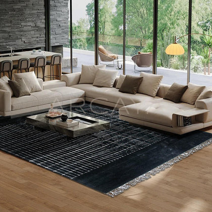 Italian Minimalist Tweed Rug - scene