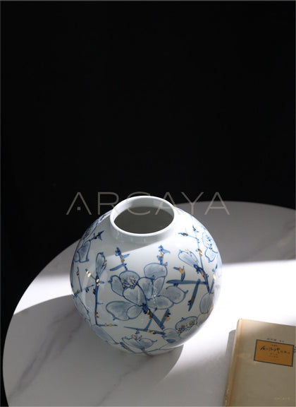 Jingdezhen Blue White Floor Jar Vase - scene