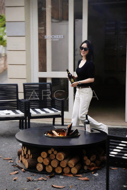 Lincoln Outdoor Wood Burning Fireplace - scene