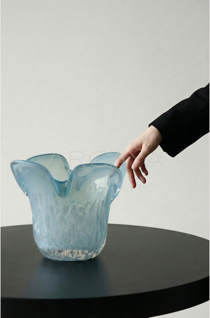 Glazed Glass Petal Vase - scene