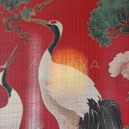 Double Crane Double Sided Table Screen - detail
