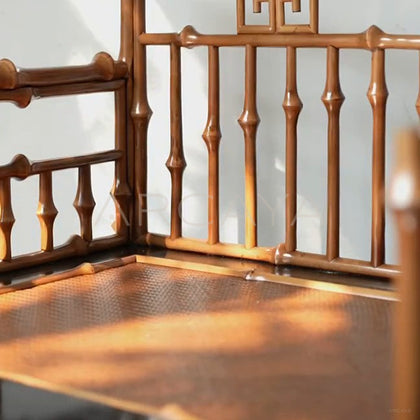 Fretwork Low Back Bamboo Armchair - detail