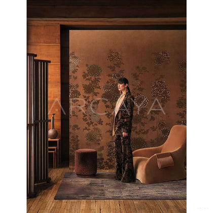 Mid Century Dark Textured Rug - scene