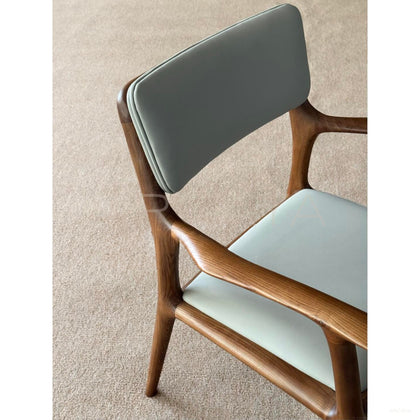 North American Ash Leather Dining Chair - scene