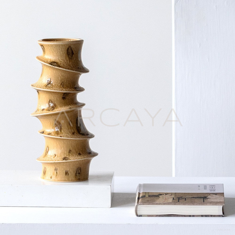 Wabi Sabi Spiral Layered Ceramic Vase - main