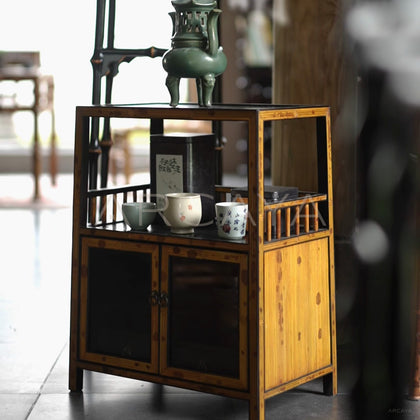 Bamboo Glass Tea Cabinet - main