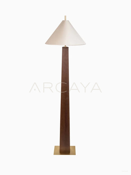 Mid Century Cone Solid Wood Floor Lamp - scene