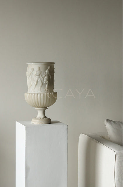 Roman Relief Mid Century Art Vase - scene