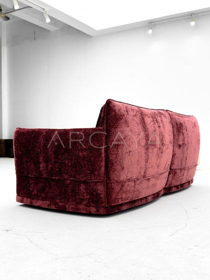 Bean Paste Pink Chenille Sofa - scene