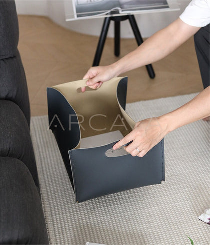 Modern Leather Square Storage Box - scene
