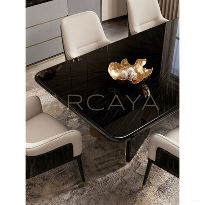 Supreme Ebony Liuying Dining Table - scene