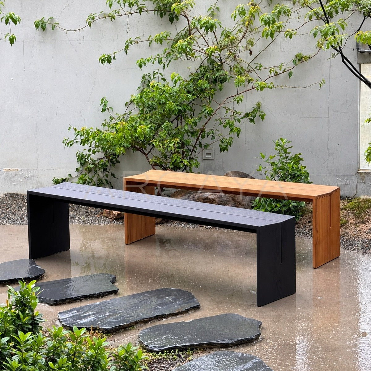 Burmese Teak Two Tone Bench - main