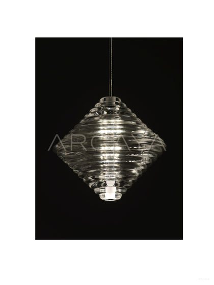 Ribbed Glass Diamond Pendant Light 97177 - scene