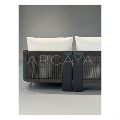Striata Black White Outdoor Chair - scene