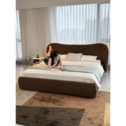 Curved Cotton Linen Bed Large - scene