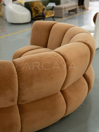 French Naturalist Curved Sofa - detail