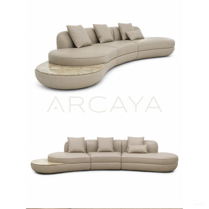 Curved Stone Sofa - scene