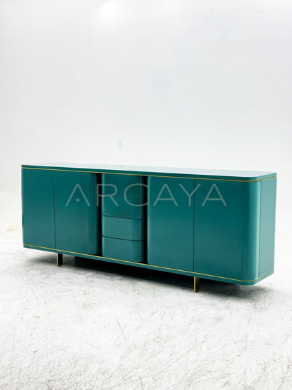 Curved Lacquered Storage Sideboard - scene