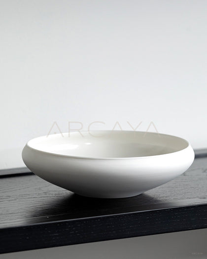 Sunxun Collab Plain Flat Round Shallow Bowl - scene