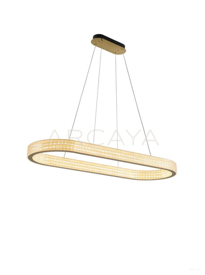 Oval Textured Gold Ring Linear Pendant Light 60188 - scene