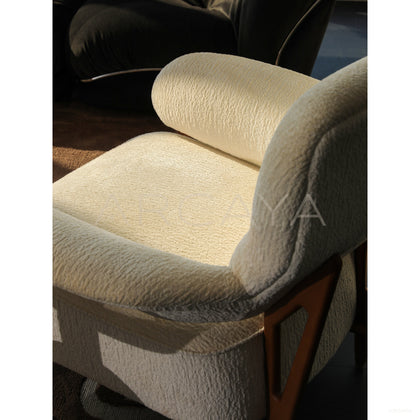Mid Century Solid Wood Armrest Lounge Chair - scene