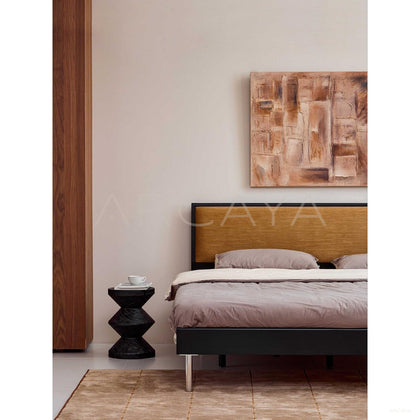 Ginger Yellow Velvet Bed - scene