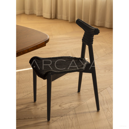 Goat Horn Teak Rattan Chair - scene