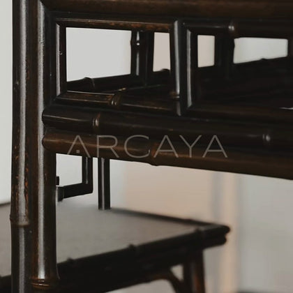 Purple Bamboo Grid Square Table - detail