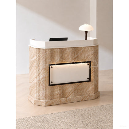 Persian White Jade Reception Desk - scene