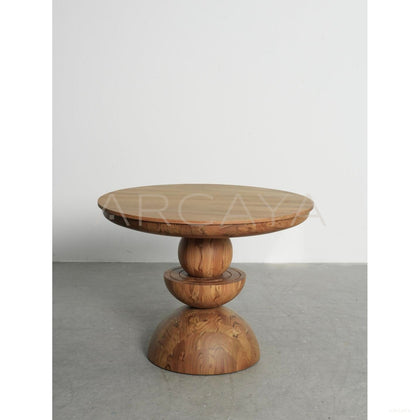 Burmese Teak Patchwork Round Table - scene