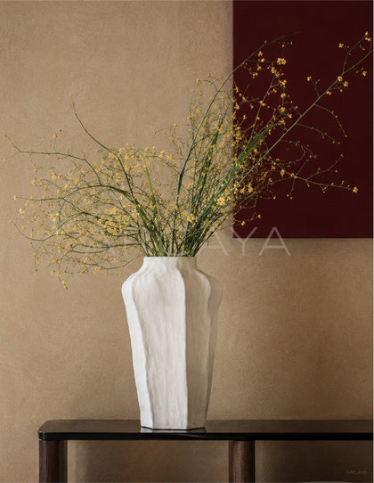 Wabi Sabi Textured Plain White Vase Entryway - scene