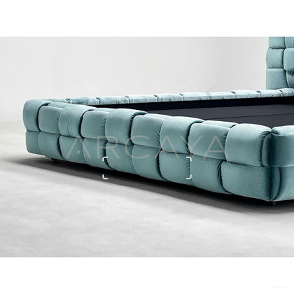 Block Patchwork Velvet Art Bed - scene