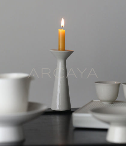 Sunxun Collab White Ceramic Candle Holder - scene