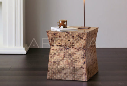 Bamboo Craft Mobile Side Table Stool - scene