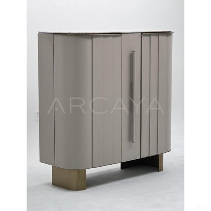 Vertical Stripe Marble Sideboard Wine Cabinet - scene