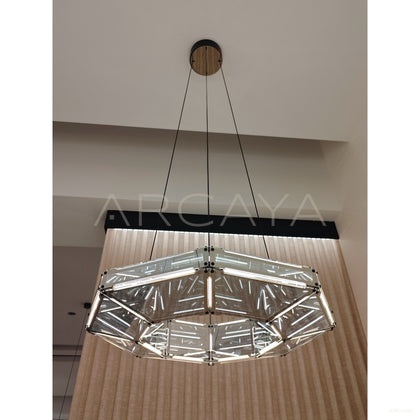 Octagonal Prism Halo Single Ring Pendant Light 80723 - scene