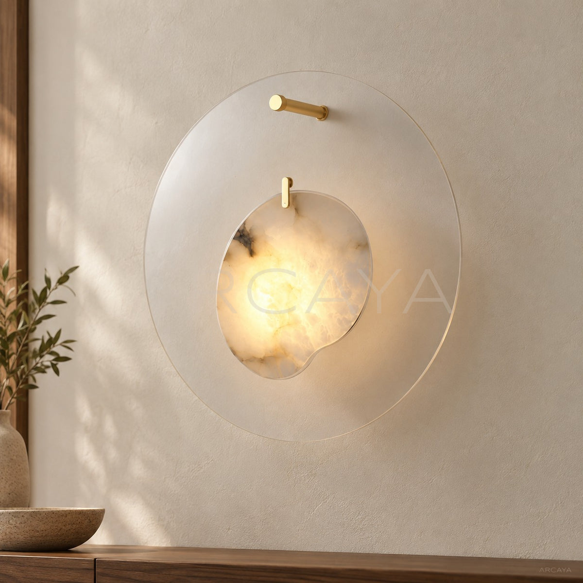 Clear Disc Stone Globe Wall Light 80541 - main