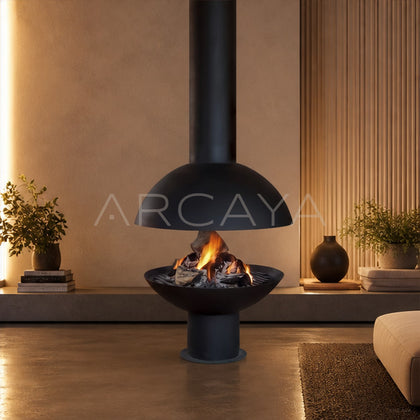 Christie Hanging Fireplace - scene
