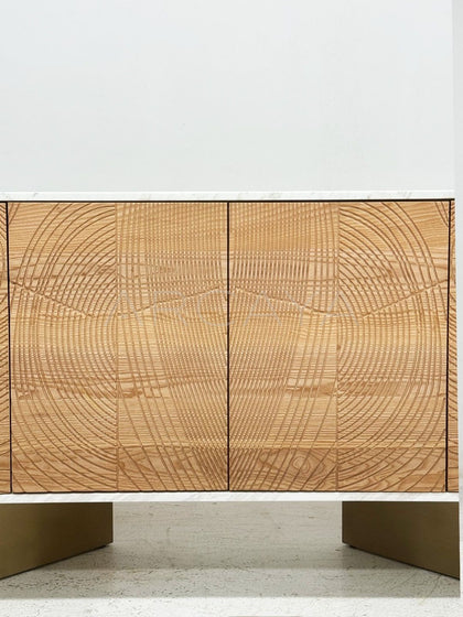 Tree Ring Carved Sideboard - detail