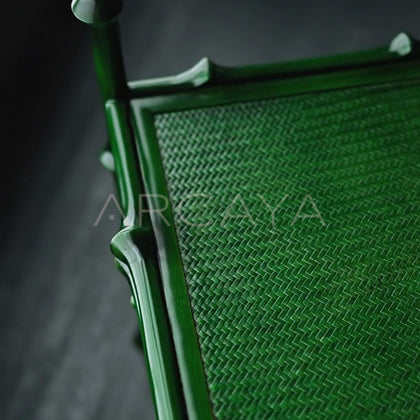 Green Bamboo Round Back Chair - detail